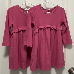 Gap Pink Ruffle Twin Long Sleeve Dresses Size 2 Years